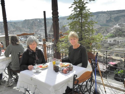 Gail and JoAnn breakfast at Kelebek